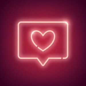 balão de chat com coração dentro