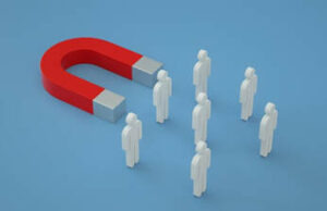 ímã atraindo pessoas